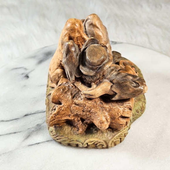 Vintage 1930s-1950s Naturecraft Made In England Stoneware Figurine Lazy Life - Picture 4 of 9